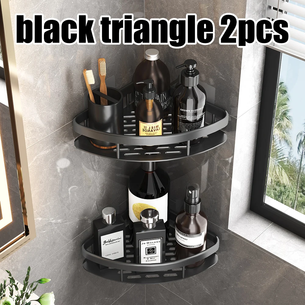 étagère noire élégante pour salle de bain